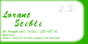 lorant stibli business card